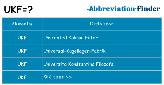 Sa ukf, sa kanpe pou
