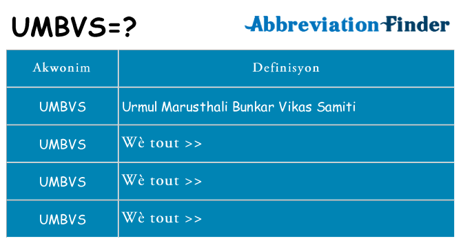 Sa umbvs, sa kanpe pou