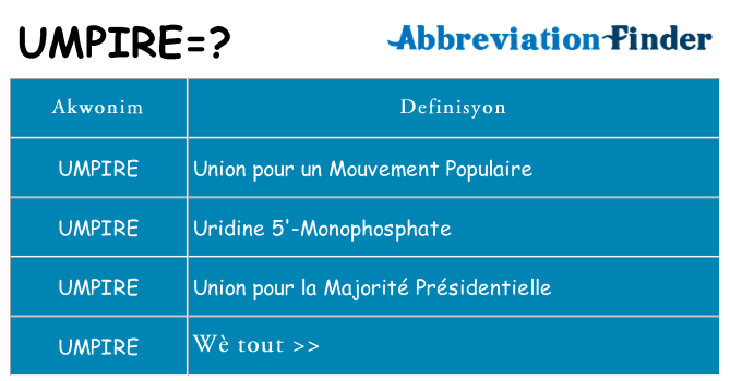 Sa umpire, sa kanpe pou