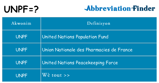 Sa unpf, sa kanpe pou