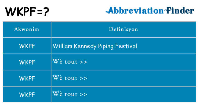Sa wkpf, sa kanpe pou