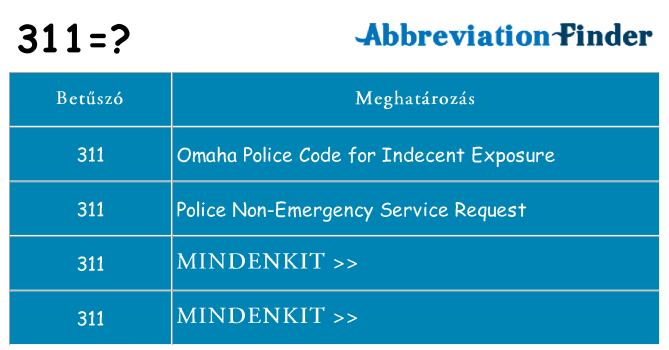 Mi a(z) 311 állni