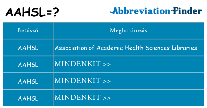 Mi a(z) aahsl állni