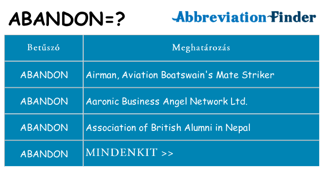 Mi a(z) abandon állni