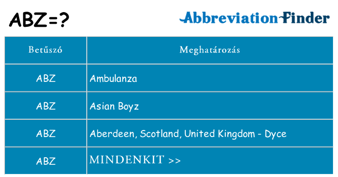 Mi a(z) abz állni