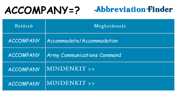 Mi a(z) accompany állni