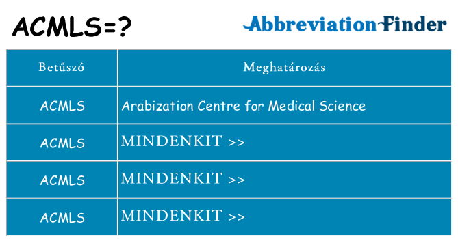 Mi a(z) acmls állni