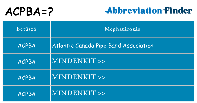 Mi a(z) acpba állni