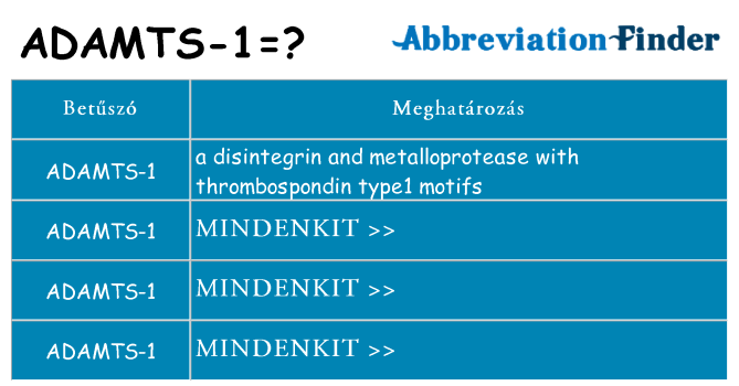 Mi a(z) adamts-1 állni