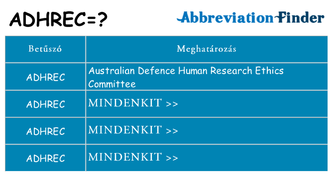 Mi a(z) adhrec állni