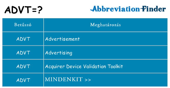 Mi a(z) advt állni
