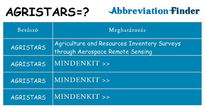 Mi a(z) agristars állni