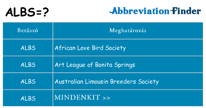 Mi a(z) albs állni