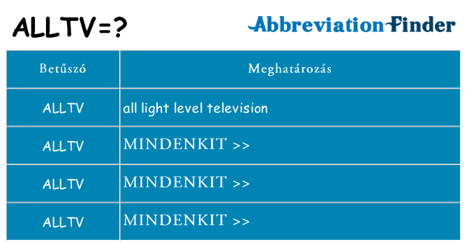 Mi a(z) alltv állni
