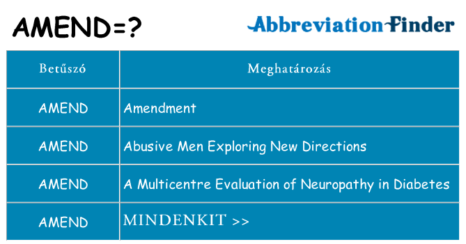Mi a(z) amend állni