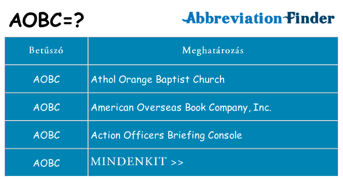 Mi a(z) aobc állni