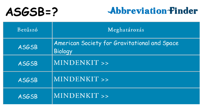 Mi a(z) asgsb állni