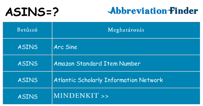 Mi a(z) asins állni
