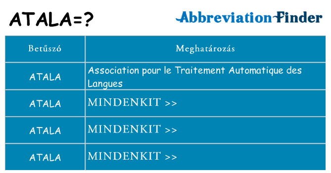 Mi a(z) atala állni