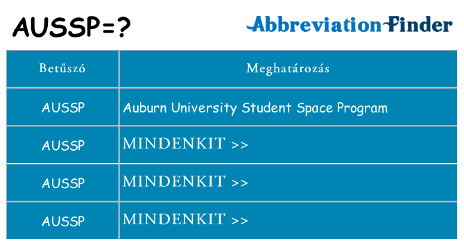 Mi a(z) aussp állni