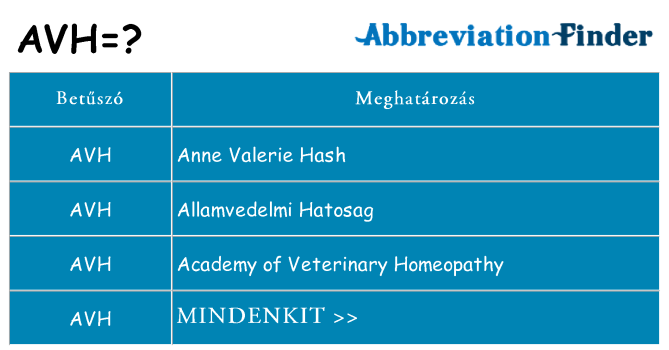Mi a(z) avh állni