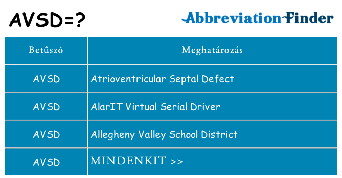 Mi a(z) avsd állni