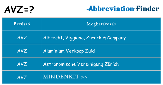 Mi a(z) avz állni