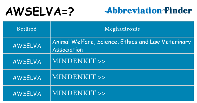 Mi a(z) awselva állni
