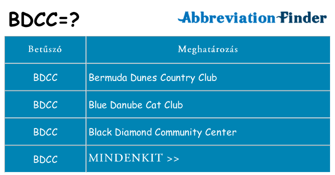 Mi a(z) bdcc állni