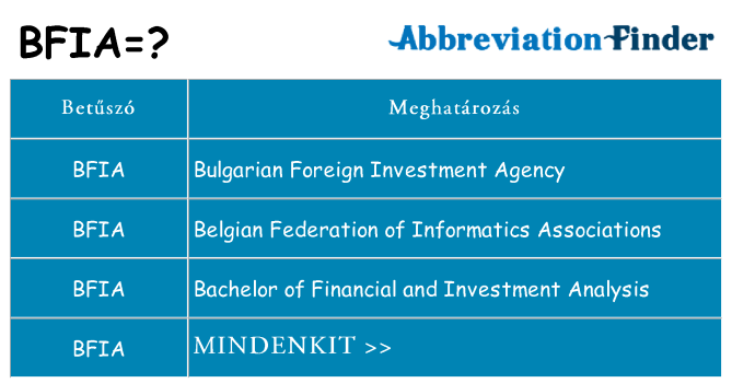 Mi a(z) bfia állni
