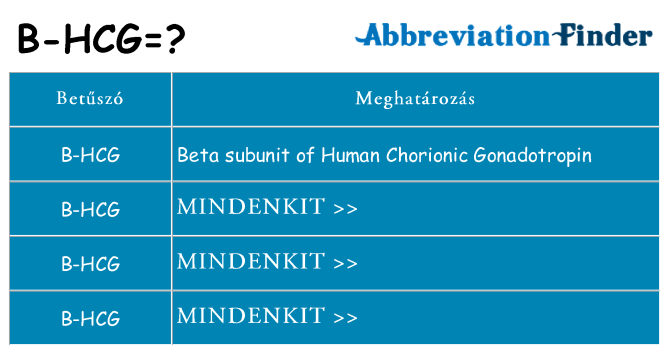 Mi a(z) b-hcg állni