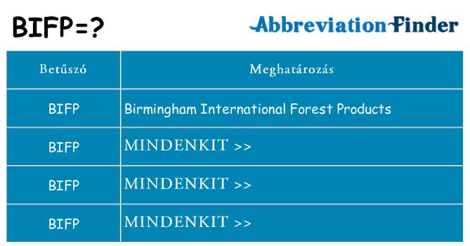 Mi a(z) bifp állni