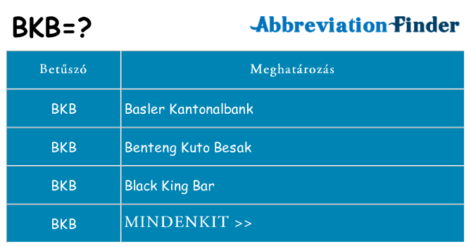 Mi a(z) bkb állni