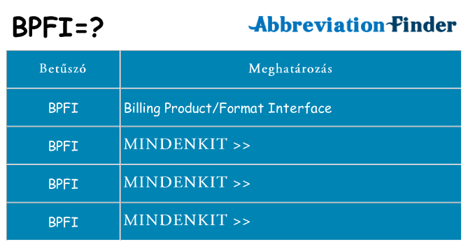 Mi a(z) bpfi állni
