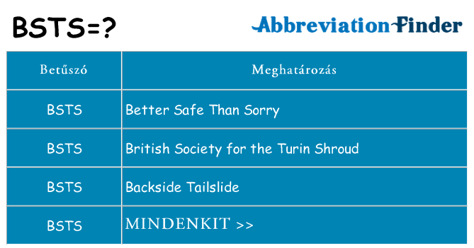 Mi a(z) bsts állni