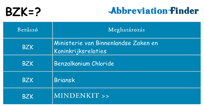 Mi a(z) bzk állni