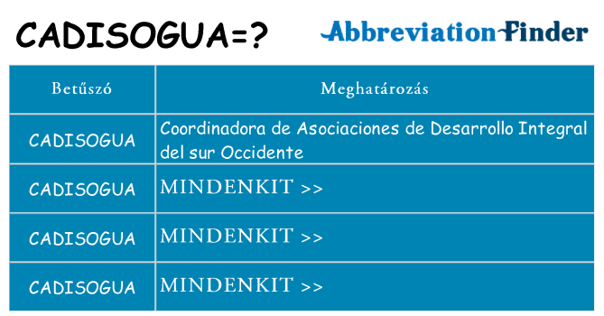 Mi a(z) cadisogua állni