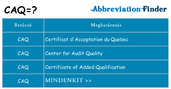 Mi a(z) caq állni