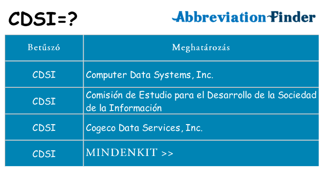 Mi a(z) cdsi állni