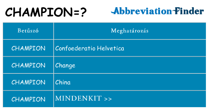 Mi a(z) champion állni