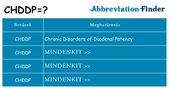 Mi a(z) chddp állni