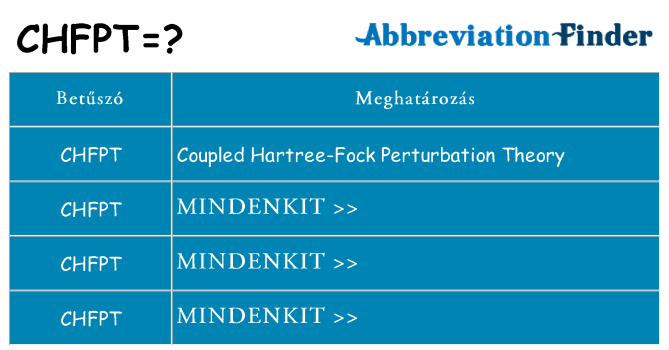 Mi a(z) chfpt állni