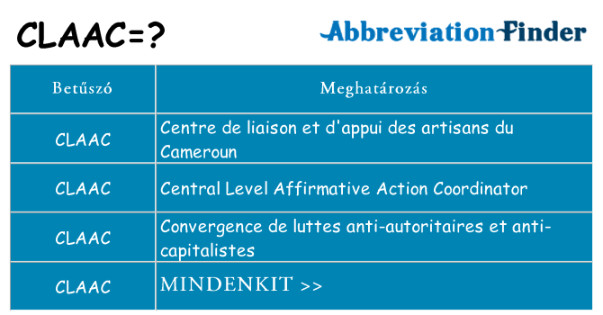 Mi a(z) claac állni