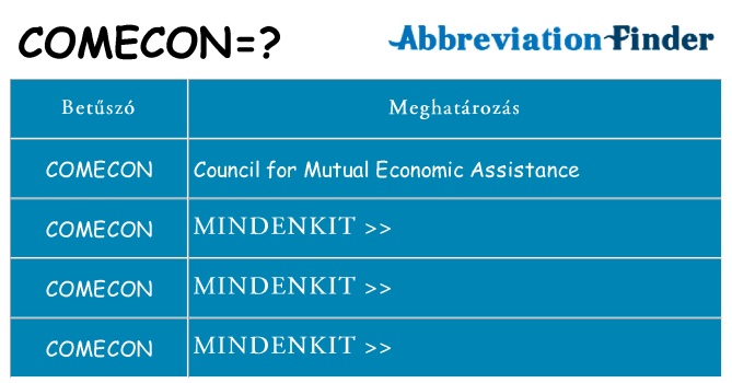Mi a(z) comecon állni
