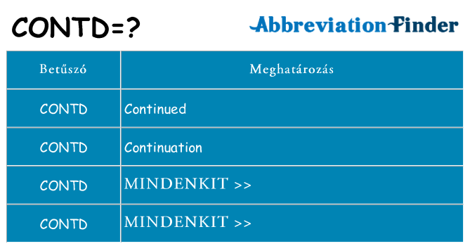 Mi a(z) contd állni