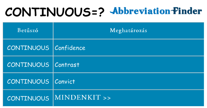 Mi a(z) continuous állni