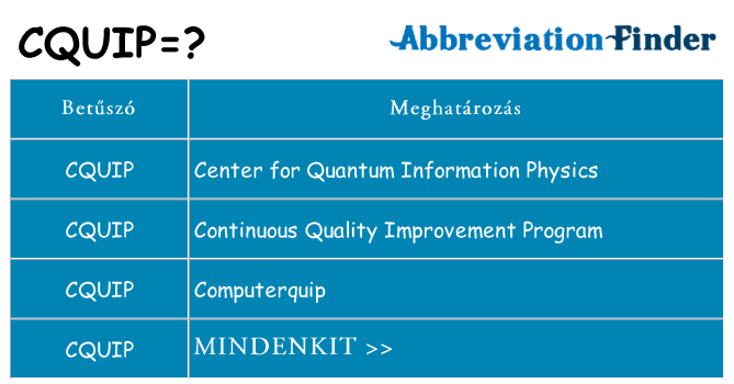 Mi a(z) cquip állni