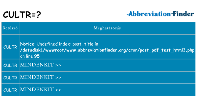 Mi a(z) cultr állni