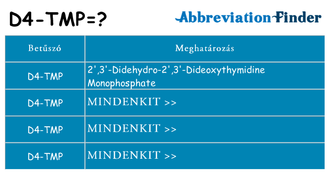 Mi a(z) d4-tmp állni