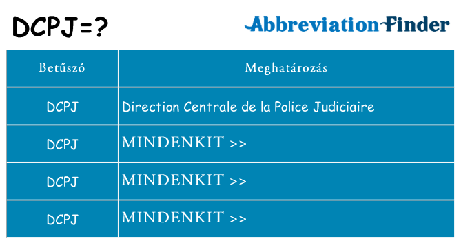 Mi a(z) dcpj állni